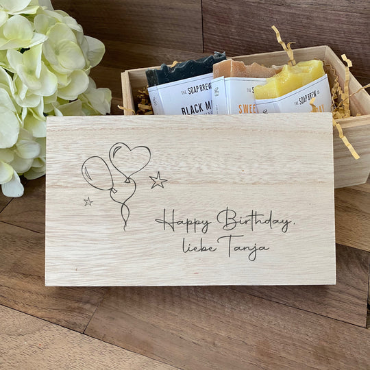 Gravierte Geschenkbox zum Geburtstag