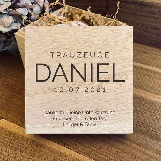 Personalisierte Geschenkbox für Trauzeugen