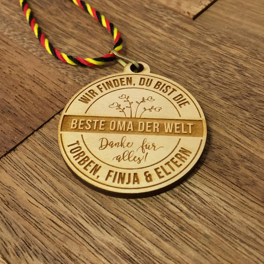 Holzmedaille "Beste Oma der Welt"