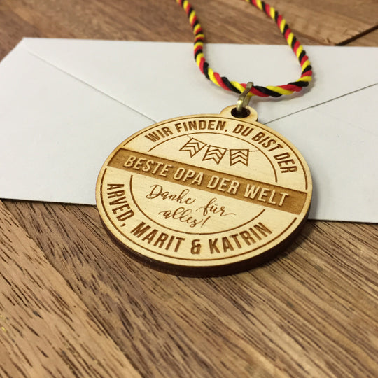 Holzmedaille "Bester Opa der Welt"