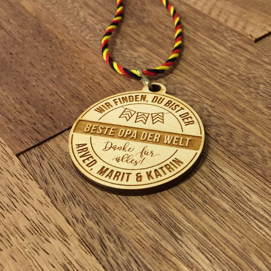 Holzmedaille "Bester Opa der Welt"