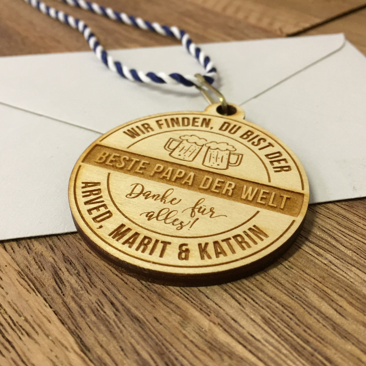 Holzmedaille "Bester Papa der Welt"