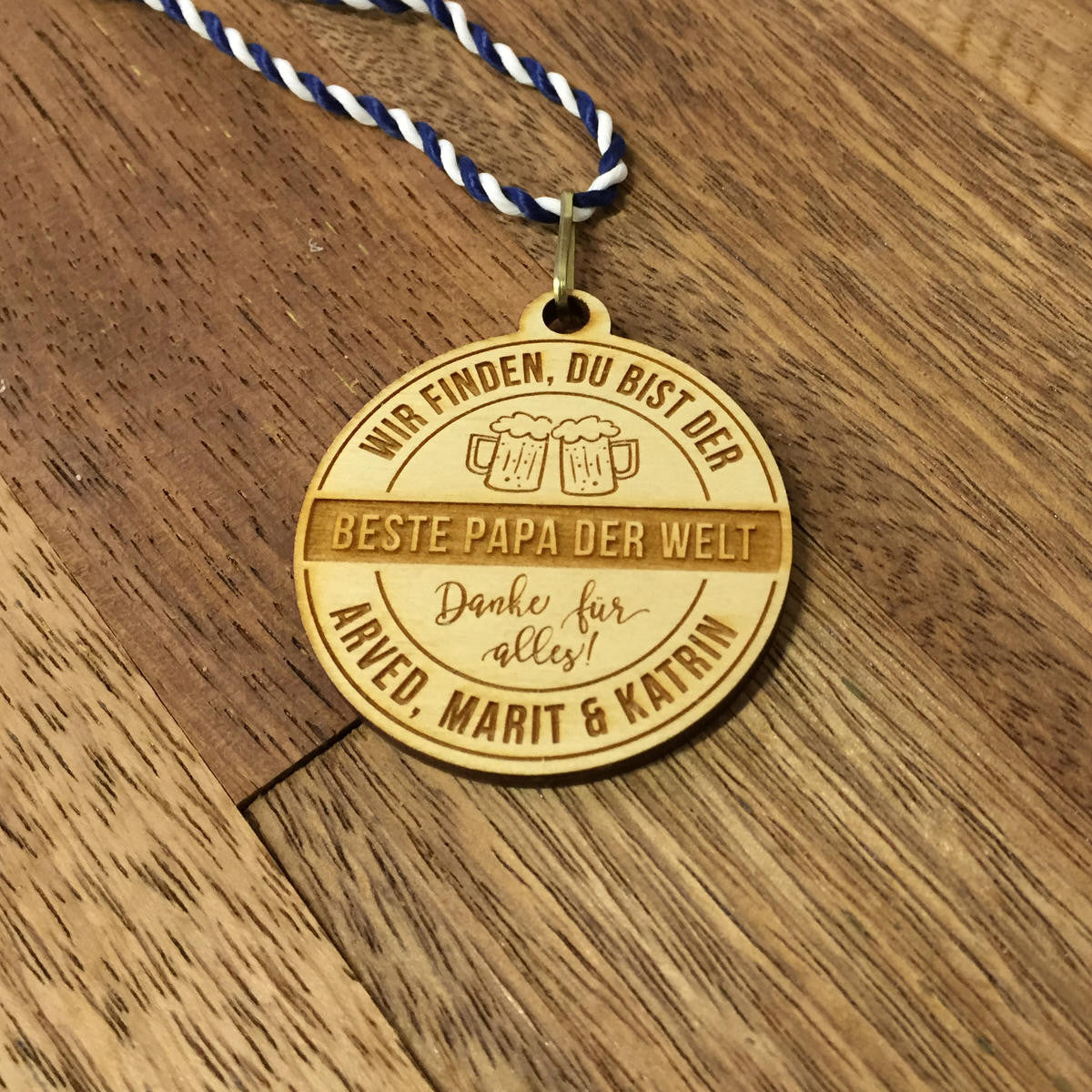 Holzmedaille "Bester Papa der Welt"