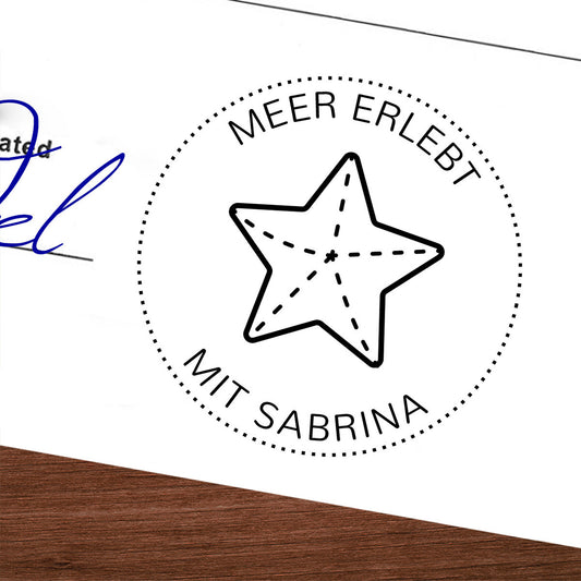 Personalisierter Logbuchstempel - Seestern