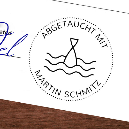 Personalisierter Logbuchstempel - Fischschwanz