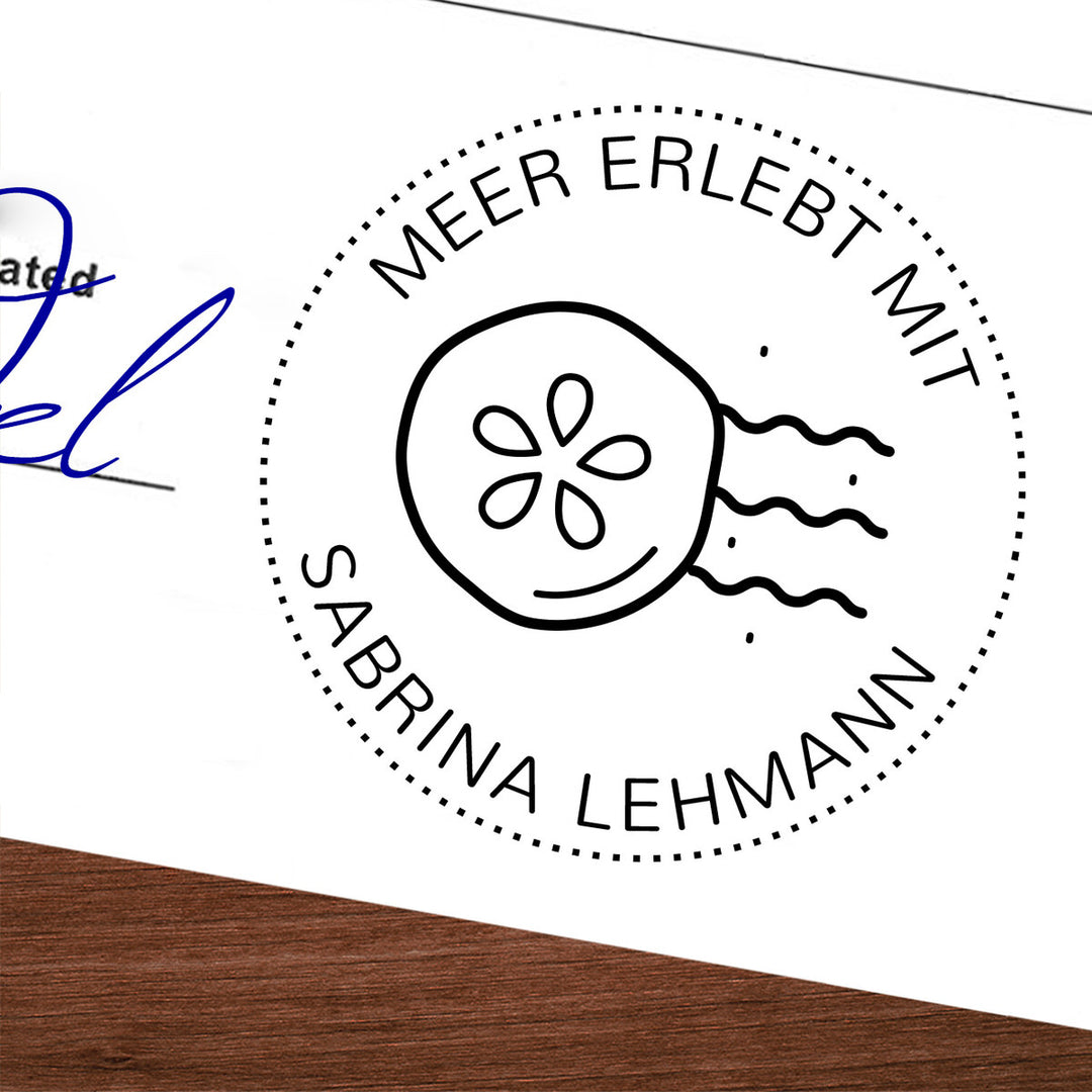 Personalisierter Logbuchstempel - Qualle