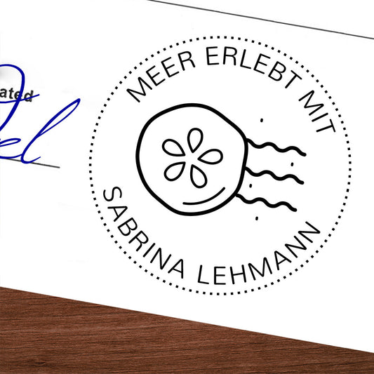 Personalisierter Logbuchstempel - Qualle