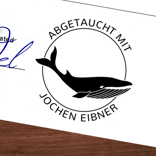 Runder Tauchstempel - Wal