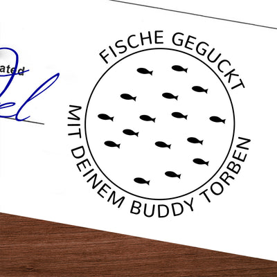 Runder Tauchstempel - Fischschwarm