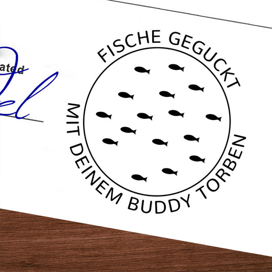 Runder Tauchstempel - Fischschwarm