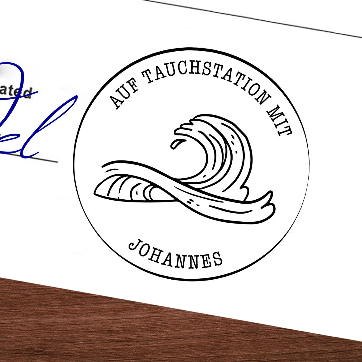 Tauchstempel im Vintage Look - Welle