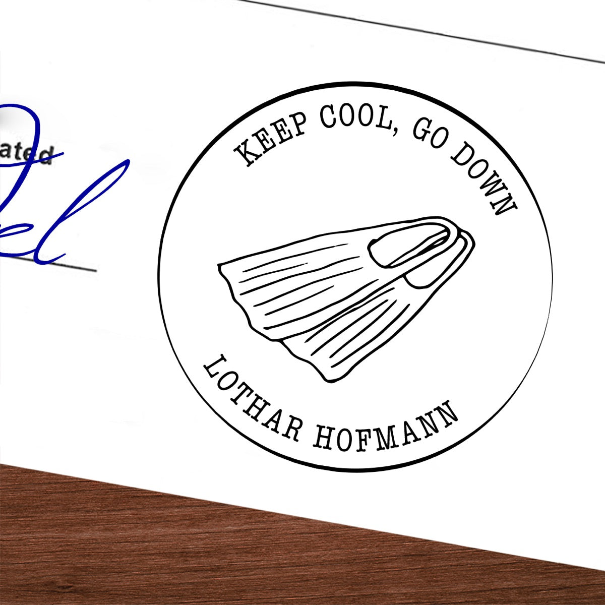 Tauchstempel im Vintage Look - Flossen